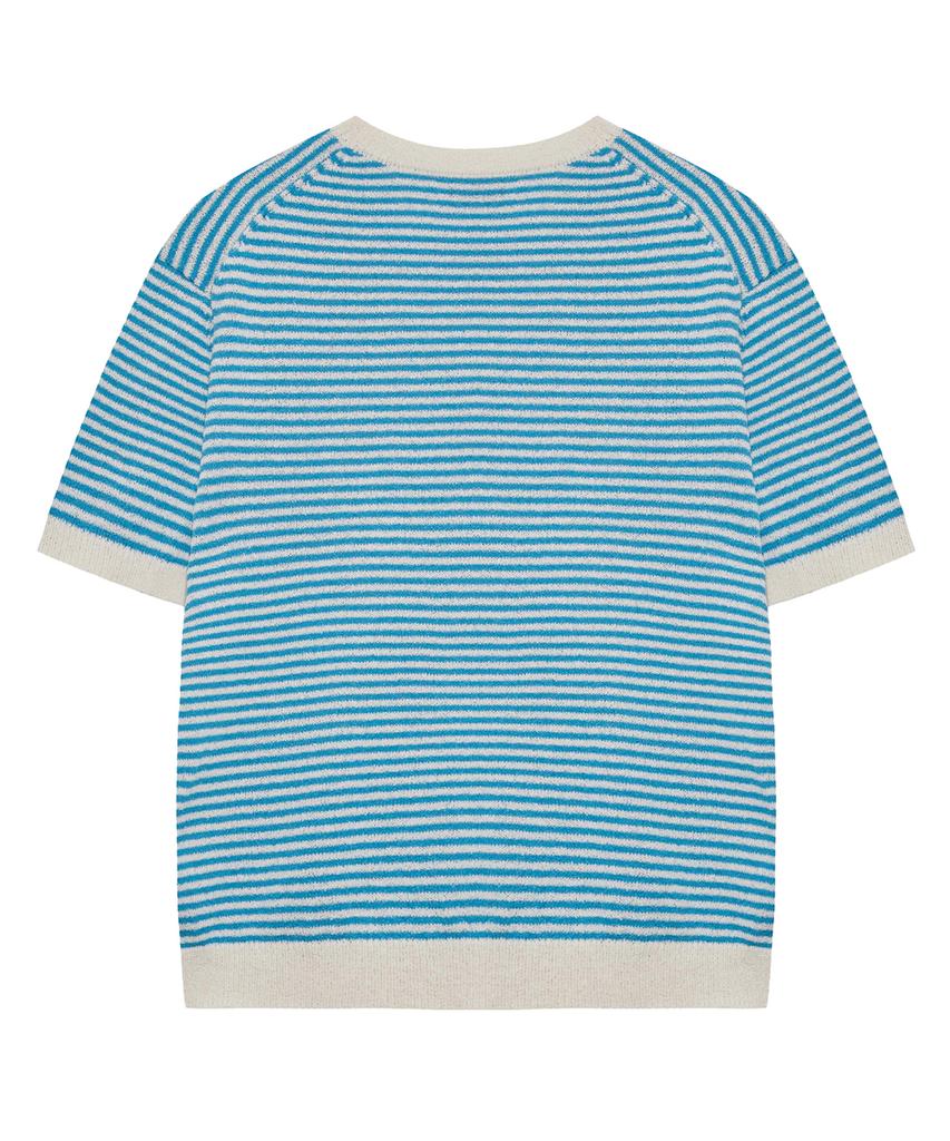 Nupeuebeullu Neb Stripe Half Knit (Skyblue)