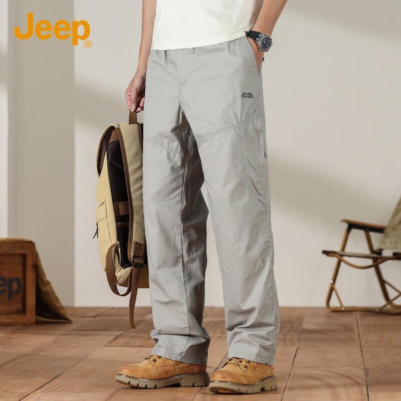 Jeep Men's Spring Autumn Straight-Leg Cargo Pants