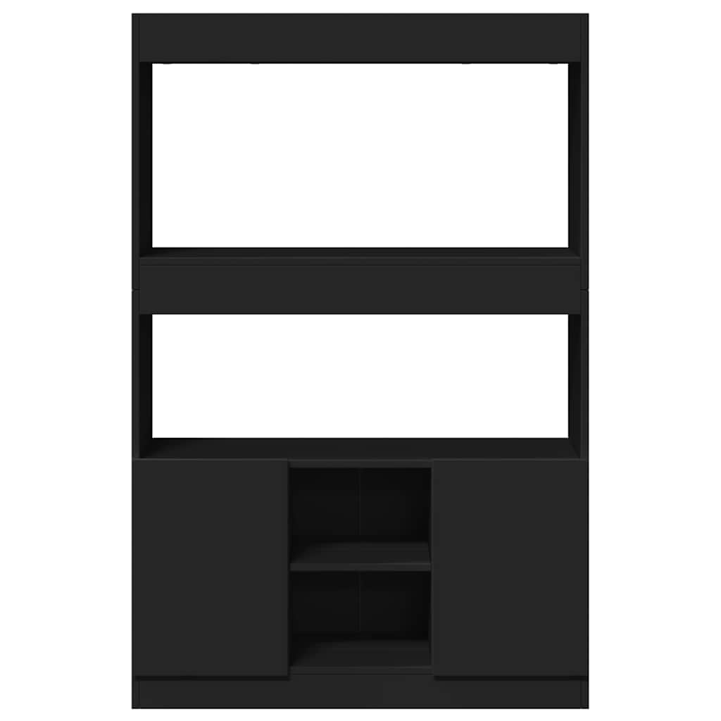 Highboard Black 92x33x140 cm Engineered Wood