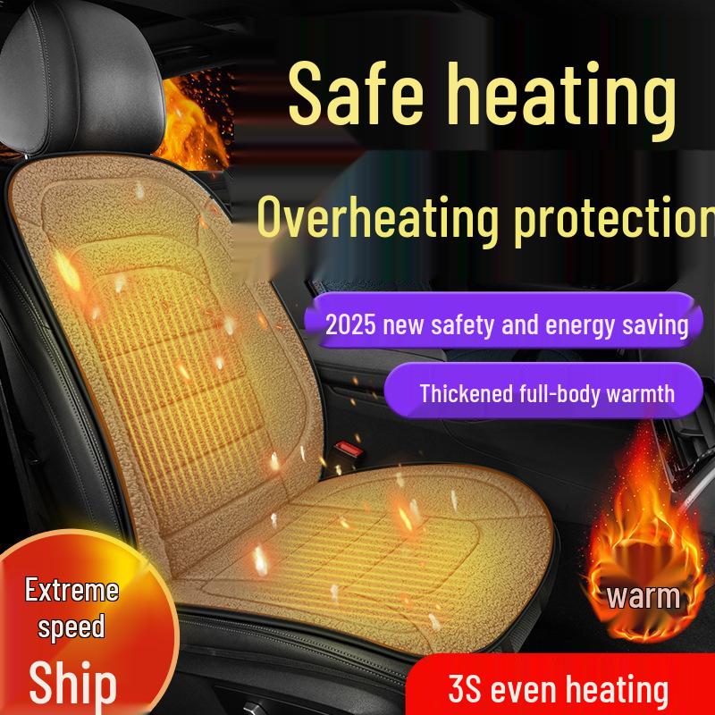 Graphene Heated Winter Car Seat Cushion with Multi-Level Temperature Control & Non-Slip Design
