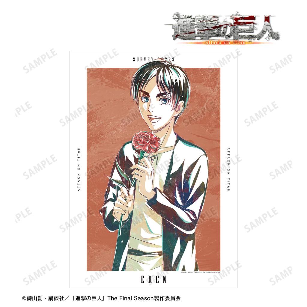 Attack on Titan Original Illustration of Eren Flower Shop Ani Art A3 Matte Poster ver.