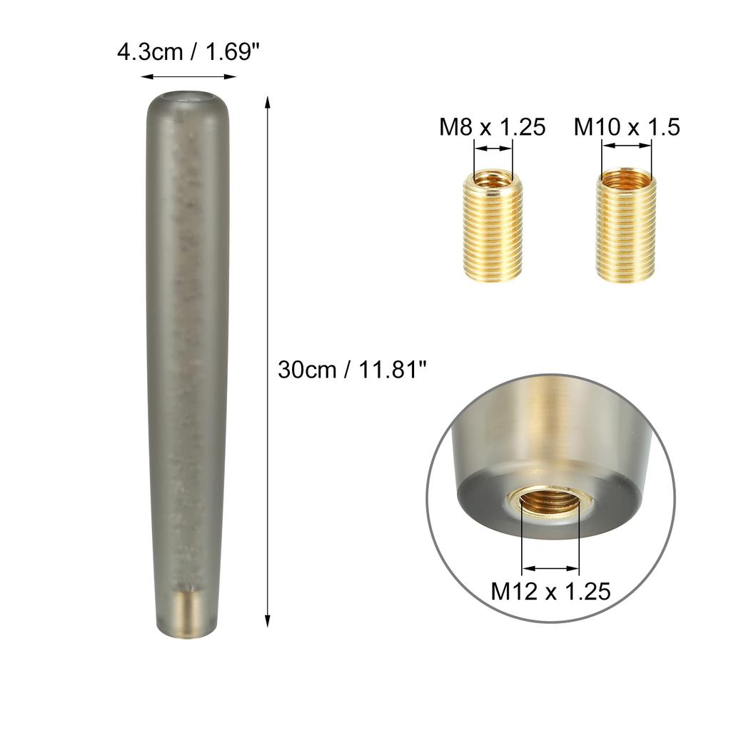 uxcell Gear Shift Knob Stick Faux Crystal Transparent Bubble Slow Gear Shifter Car Shift Knob Matte Black 1 Set 15cm