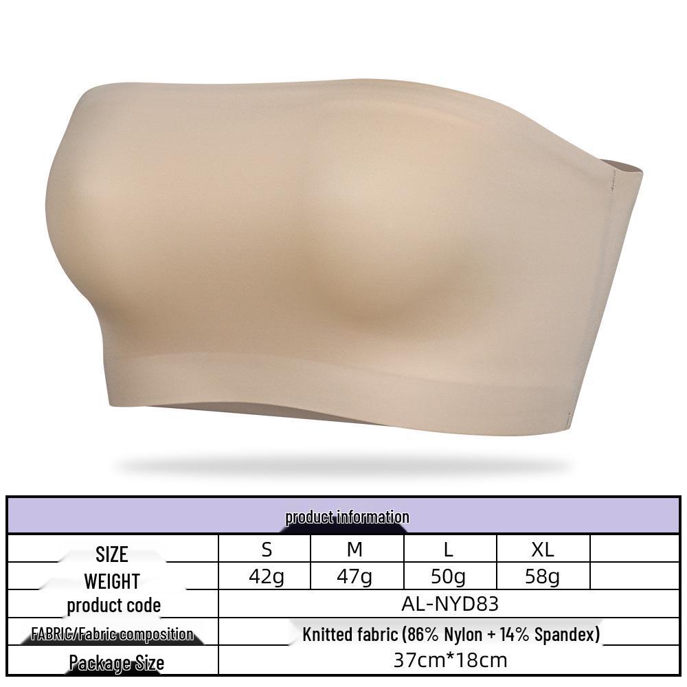 Seamless Strapless Non-Slip Bandeau Bra for Women, No Padding or Underwire, Fits Big and Small Busts
