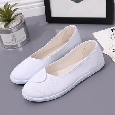 Zoccoli da Lavoro in Tela da Allattamento da Donna Scarpe Piatte Bianche Antiscivolo Calzature Mediche Comode Antiscivolo per Professionisti Sanitari