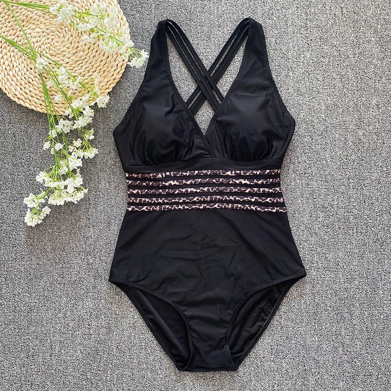 One Piece Swimsuit Women Cross Bandage Backless Swimwear Female Push Up Monokini Bathers Bathing Suits Beachwear Swim