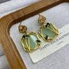 Medieval Chalcedony Lucky Bag Stud Earrings, Court Style Exquisite, Small And High-End Sense Versatile Fashion Light Luxury Earrings Women