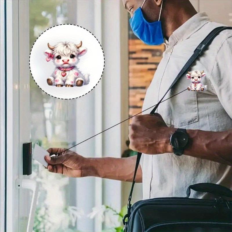 2D fashionable badge reel, cute extendable ID clip for school, hospital, office, and medical staff.