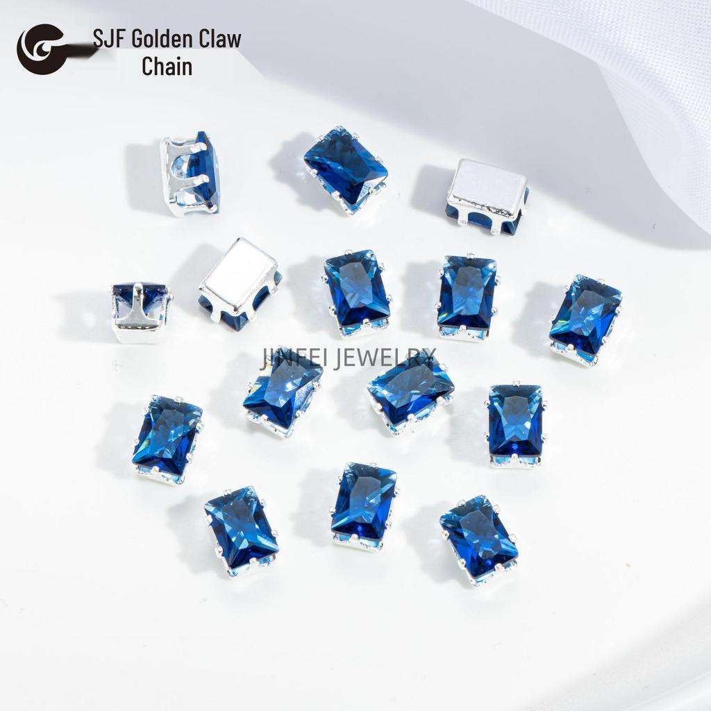 50-teiliges DIY-Schmuck-Set: Bunte rechteckige und quadratische Edelsteinbohrer
