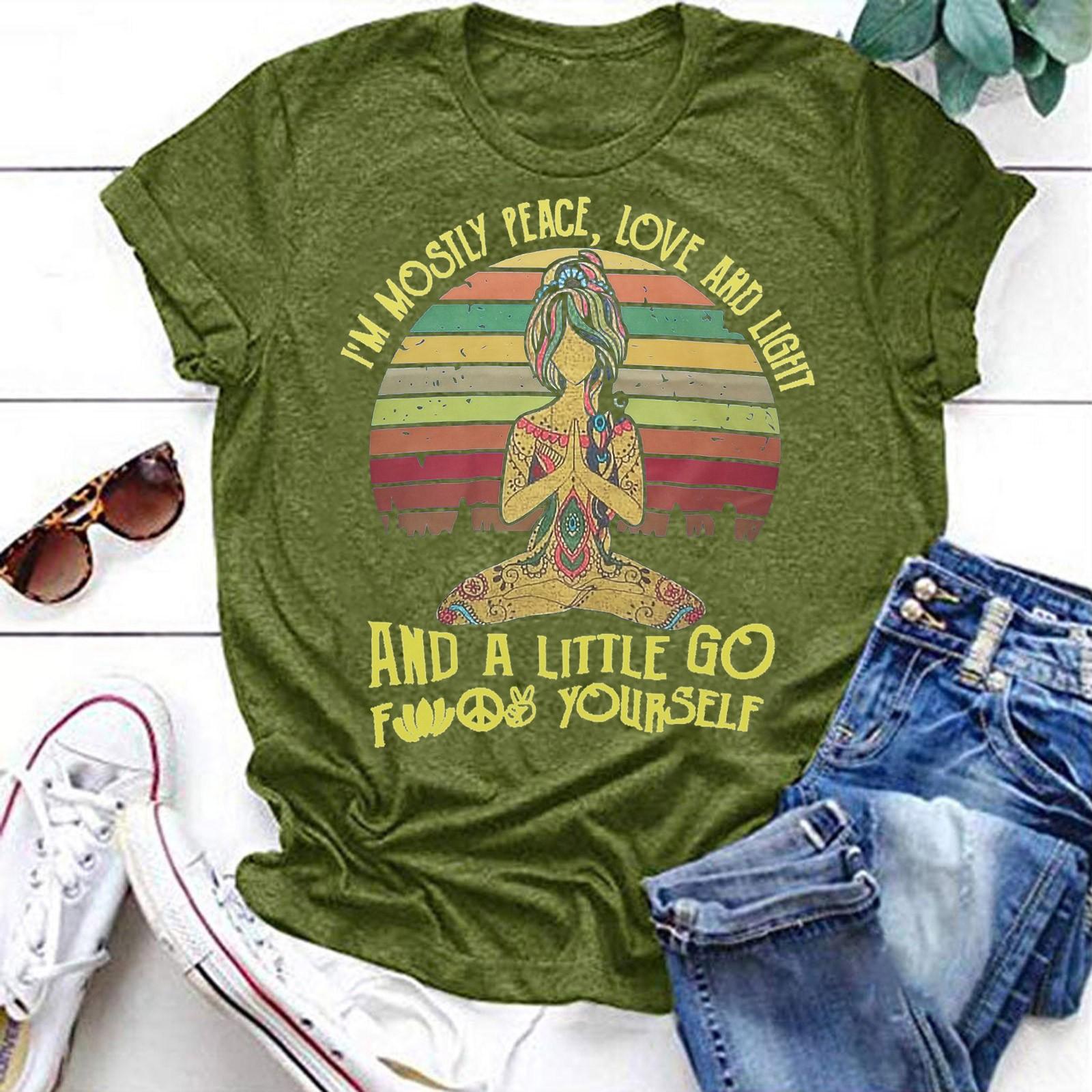 

Женская модная повседневная футболка для йоги с коротким рукавом и графическим буквенным принтом, топ XL зелёный