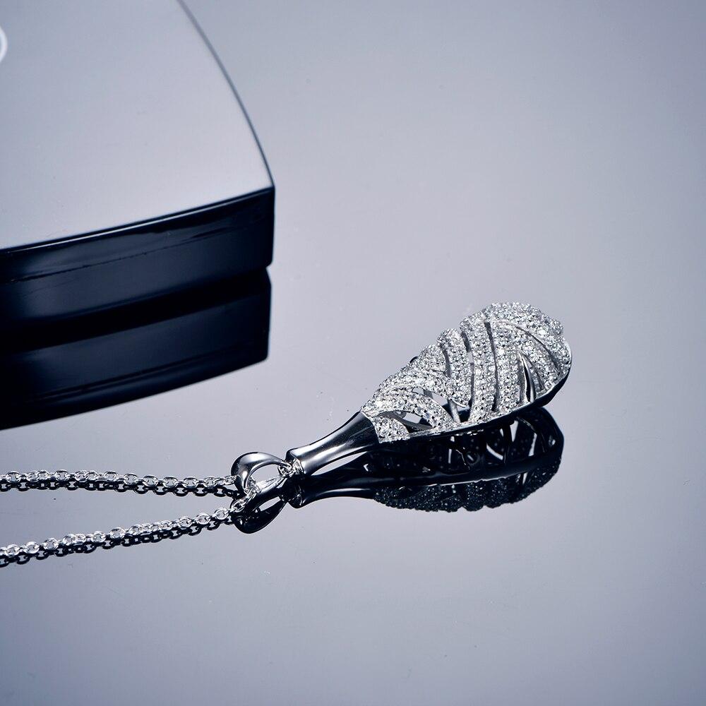 Tkj S925 Sterling Silver New Fashion Zircon Water Droplets Small Fresh Simple Ladies Necklace Temperament Clavicle Chain Female