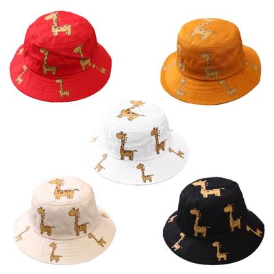 Baby Toddlers Kid Bucket Sun Hat with Giraffe-Print Summer Infant- Outdoor Beach Hat for Boys Girls Toddlers Present