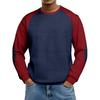 Men's Loose-fitting Casual Waffle-weave  Neck Long-sleeved Top