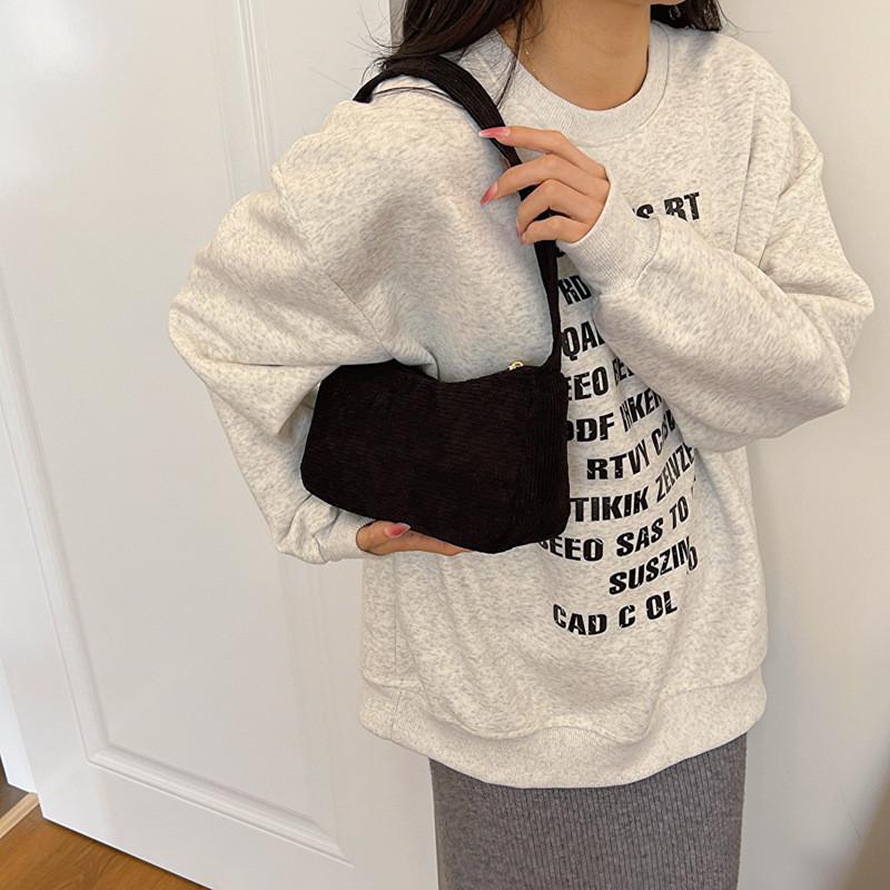 Chic Minimalist Spring 2024 Corduroy Handheld Women's Bag Stylish Small Square Purse