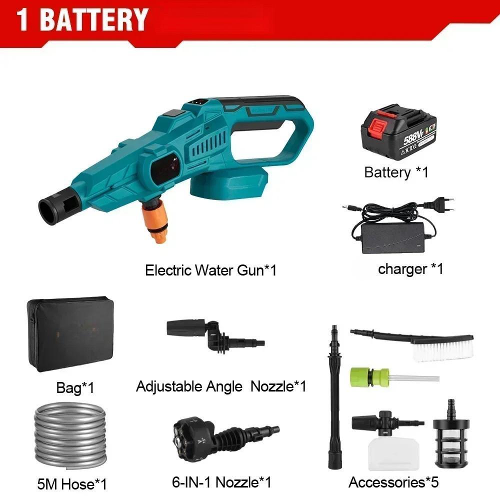 200Bar Household Portable Car Wash Water Gun 3500W High Pressure Garden Irrigation Water Gun Brushless Electric Car Washer