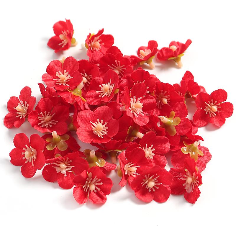 50/100Pcs Mini Artificial Flower Head Cherry Blossom Petals for Home Decortion Mother's Day DIY Garden Party Bride Wedding Decor
