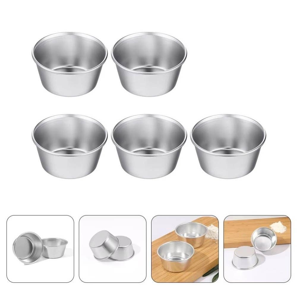 5Pcs Small Tin Nonstick Cupcakes Cup Aluminum Zinc Zinc Alloy Cake Mold Pan Eggs Tart Moulds  Professional Use