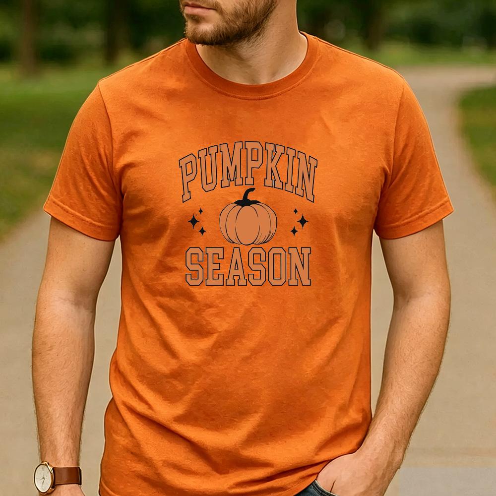 Vintage Pumpkin Season Pumpkin Spice Graphic T Shirt Unisex Cotton Short Sleeve Happy Thanksgiving Autumn Fall Casual Outfit Tee