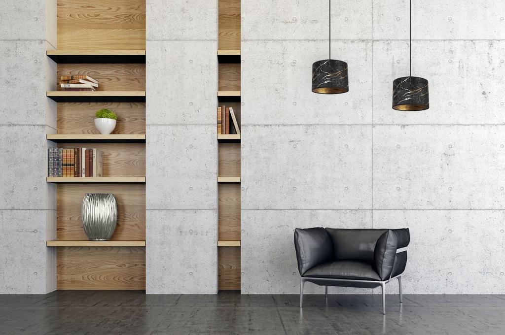 DECKENHÄNGELAMPE, GOLDENER MARMOR-LAMPENSCHIRM