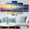 5 Pieces Printed Canvas Painting Landscape Poster Sunset Seascape Beach Wall Art Image Modular Wall Picture Room Decor