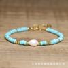 Colorful Beaded Pearl Bracelet – Gold Accent Dainty Jewelry, Elegant Joy Gift for Women