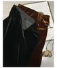 Rongtai Women's Textured Velour Embroidered Lace Hem Bodycon A-line Skirt 2026.