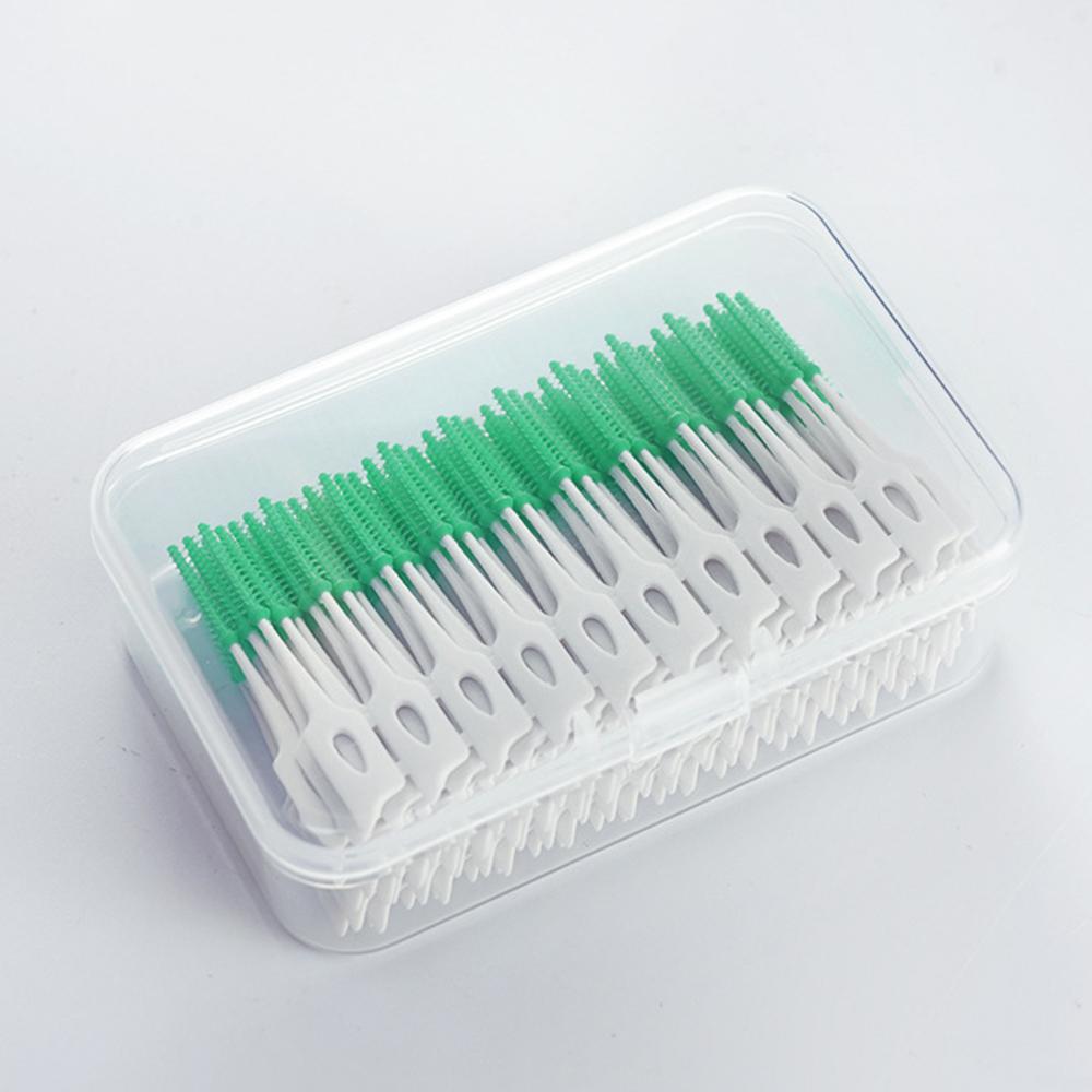 120Pcs Portable Soft Silica Gel Toothpick Dental Floss Picks Soft  Suitable for Oral Care Toothpick Brushes Teeth Cleaning Tool
