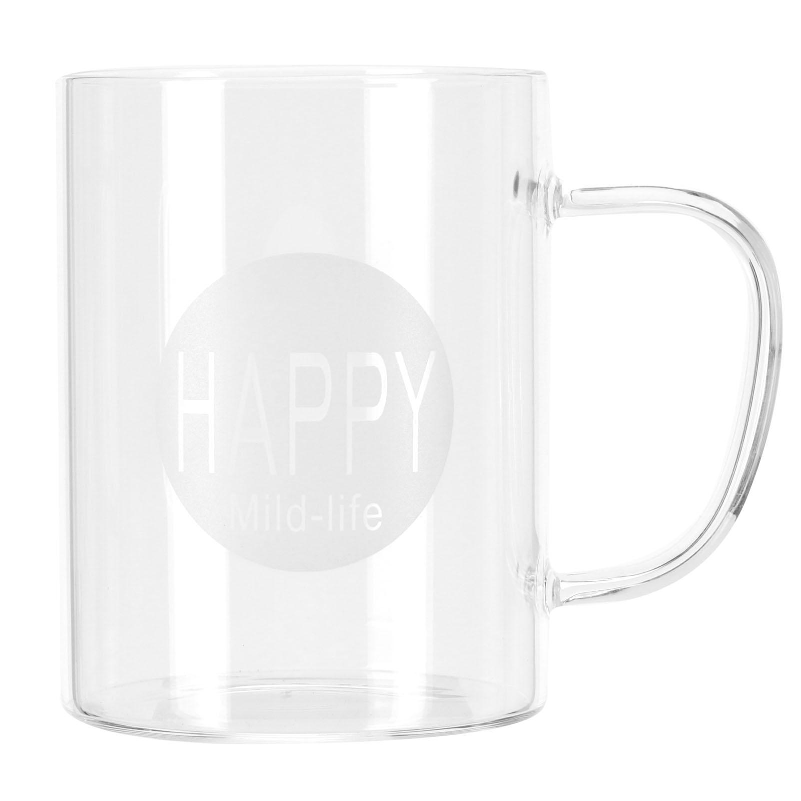 Konnwei 350Ml Coffee Cup Transparent High Borosilicate Glass Mug With Handle For Milk Tea Beverage