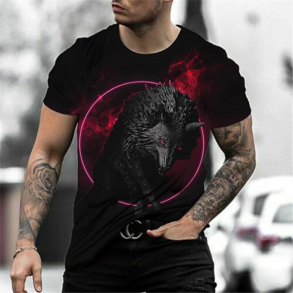 3D Print Wolf Tričko pro muže Letní oversized Topy s krátkým rukávem Pulovr 2023 Móda Streetwear Pánské cool oblečení Levné Trička