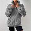 Women's High Neck Long Sleeve Loose Fit Fleece Half Zip Pullover Sweatshirt Autumn Commuter Wear