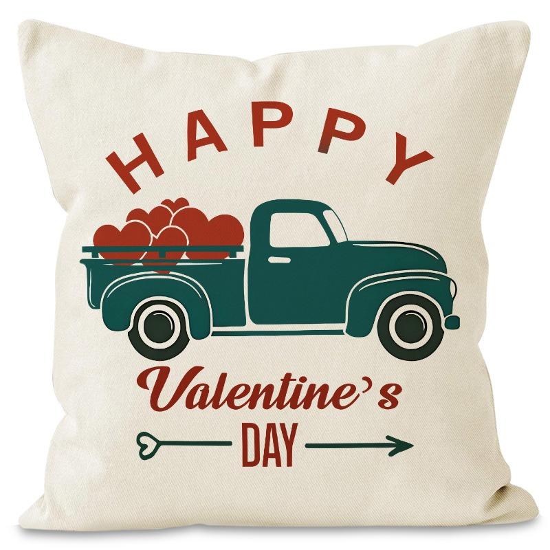 Love Valentine'S Day Print Home Decor Pillowcase Bedroom Living Room Sofa Decoration Polyester Cushion Cover With Zipper