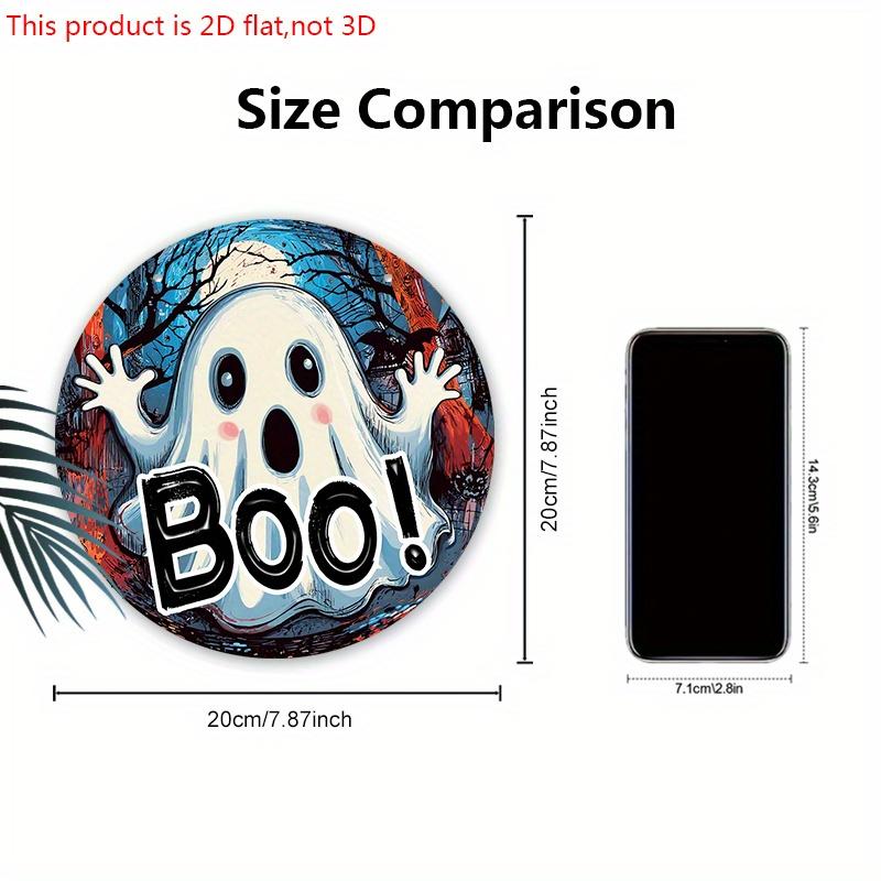 Halloween Wooden Sign with BOO Ghost Pattern - Charming Figurine Ornaments - Ideal for Front Door, Wall, Room Decor