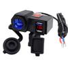 Dc12V Waterproof Motorcycles Handldbar 2Usb Port Adapter Blue Led With Voltmeter