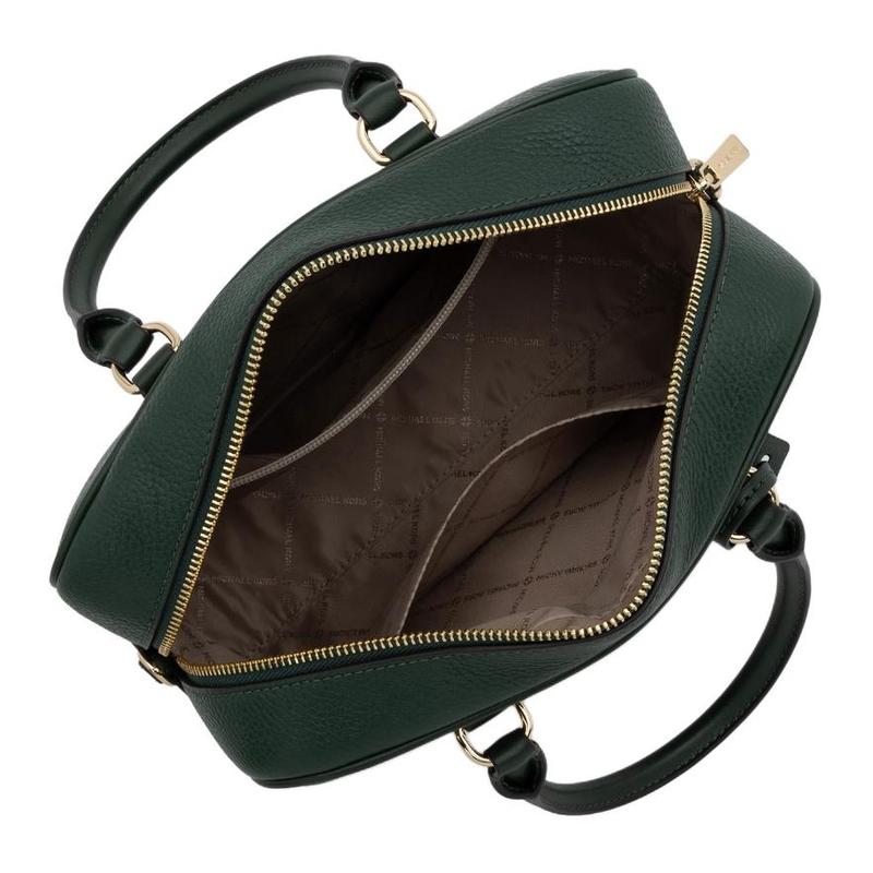 Michael Kors Thompson Brand Letter Logo Cow Leather Handbag Medium Size Unisex Couple Size Green