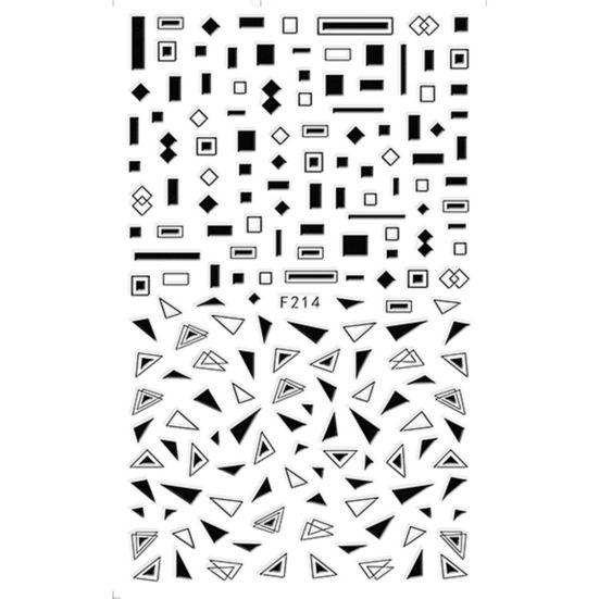 1 Sheet Geometry Feather Arrow 3D Nail Art Sticker Decal DIY Manicure Decor Tool