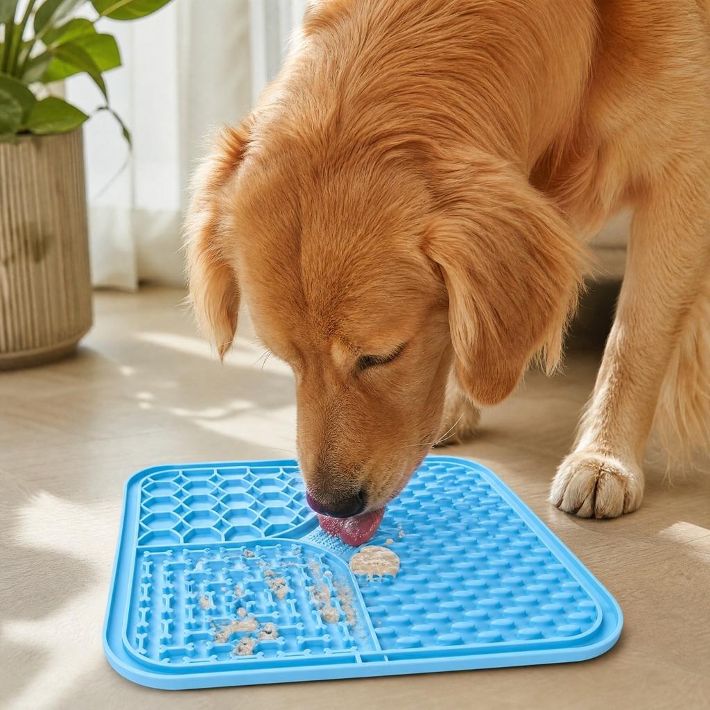 Silicone Slow Feed Lick for Dogs Cats with Suction Cups, Small Size Interactive Feeding Pad to Eating and Mess