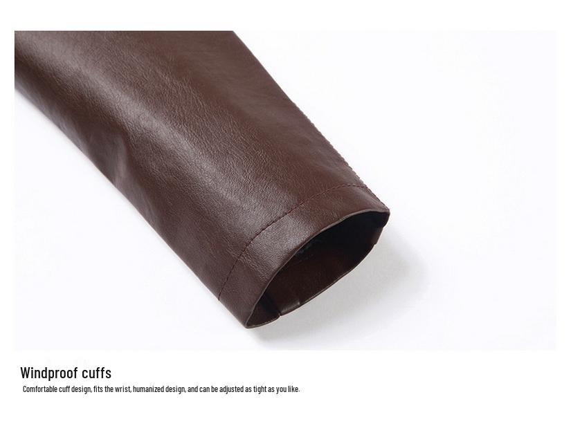 Men's Slim Fit Leather Jacket - New Korean Style, Trendy Parka with Casual Lapel for Middle-Aged Dads