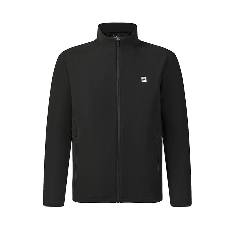 Fila Fitness Series Simple Classic Casual Sports Training Comfortable Versatile Knitted Jacket Men Jackets Deep-Black A11M611504FBK