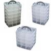 4/5/6-Layer Stackable Transparent Storage Box Handheld Organizer Multi-layer Storage Box Portable Jewelry Holder Toy Sorting