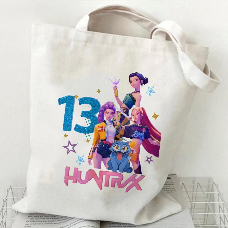 Kpop Witch Hunter Girls Birthday Printed Canvas Bag 35*40 Single Shoulder Handbag Supermarket Shopping Bag