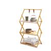 Multi-Layer Bamboo & Wood Folding Storage Rack for Outdoor Camping & Picnics