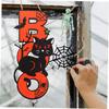 1PCS Scary "Boo" Wooden Door Sign with Rope And Hook Halloween Home Apartment Party Decoration