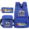 Cartoon Teacup Head Cuphead Student Backpack Oblique Span Bag Pencil Bag Primary And Secondary School Students Children'S Schoolbag Three-Piece Set