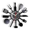 Vintage Kitchen Cutlery Vinyl Record Wall Clock Spoon Fork Knife Kitchen Wall Clock Tableware Decorative Timepieces Foodie Gift