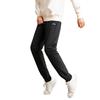 Li Ning Logo Print Fleece Thickened Mid Waist Loose Cuffed Casual Pants Men bottoms Black AYKUA73-1