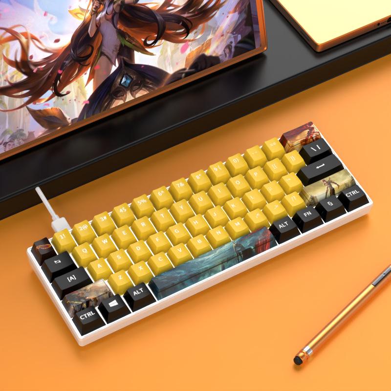 61-Key Mechanical Mini Keyboard for Gaming & Office - Blue, Black, Brown, Red Switches