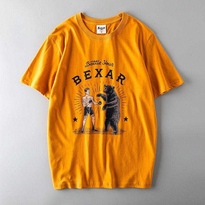 Export Tail Single Men's Cut Label Cattle Goods Fashion Fashion Brand T-shirt Short Sleeve Hong Kong Style Export American Street Retro T-shirt