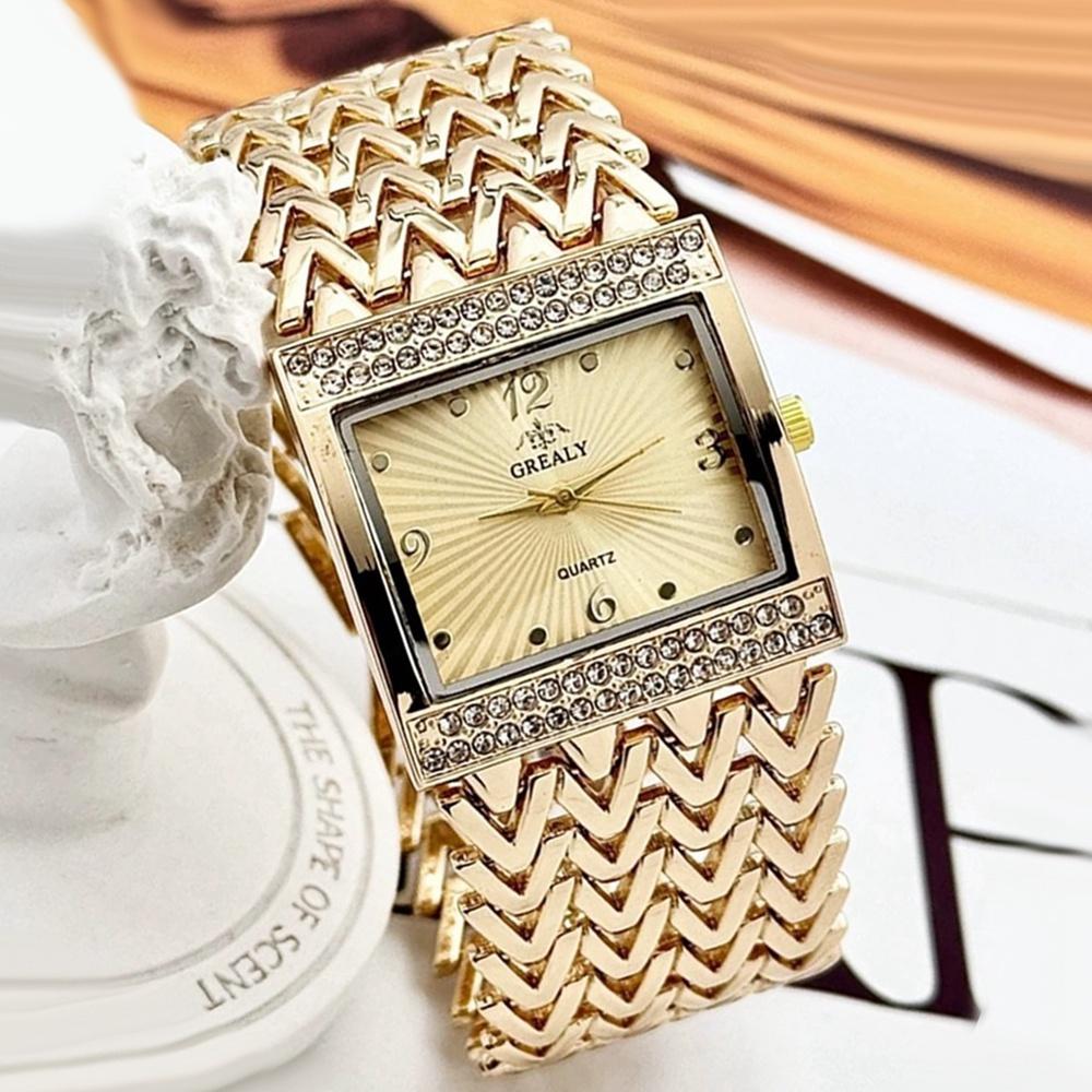 New Fashion Women Watches Simple Rhinestone Square Quartz Watch Casual Bracelet Women Watch Clock Dress Watches Relogio Feminino
