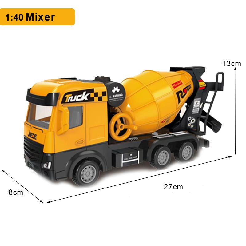 1:40 Engineering Truck Model Rescue Car Transporter Excavator Bulldozer Crane Mixer Play Construction Collection Toys For Kids