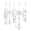 18Pcs Crystal Clear Acrylic Snowflakes And Icicles Christmas Tree Hanging Decorations Winter Theme Festive Adornments