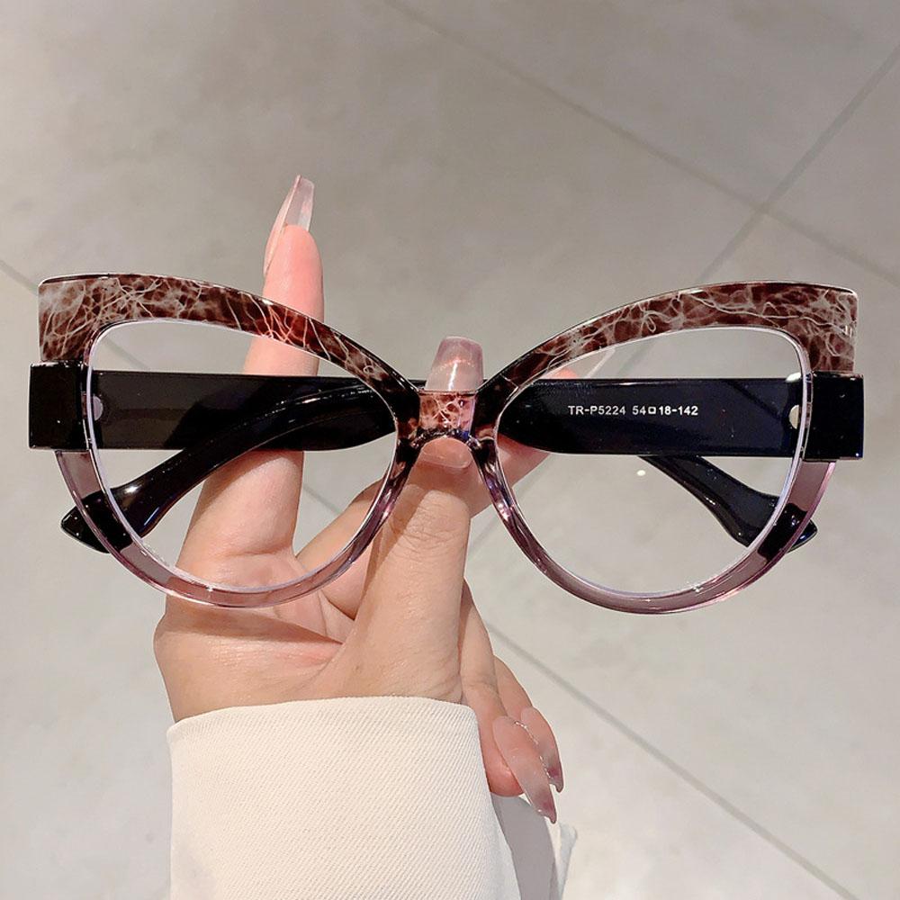 2026 Retro Cat Eye Glasses Frames Women Vintage Big Frame Computer Optical Eyeglasses Clear Lens Fashion Lady Spectacles